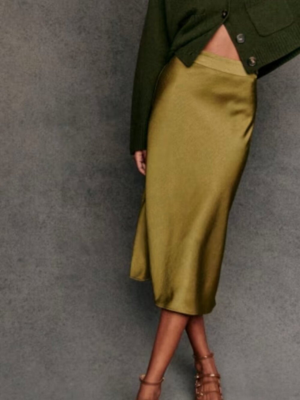 NWT Sezane Sandy Skirt - Olive Green